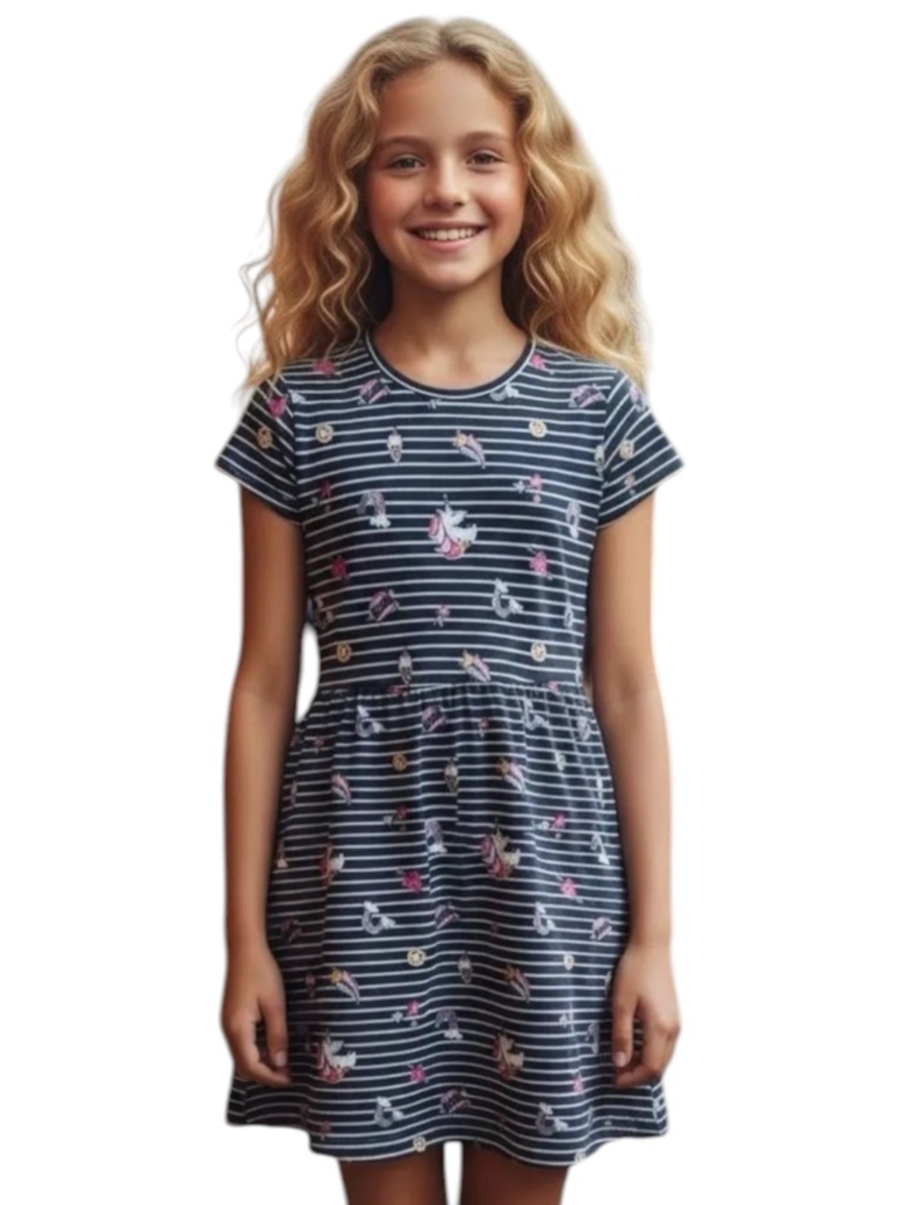 NWT Rumi & Ryder x Stitch Fix Kids Girls Short Sleeve T-Shirt Dress‎ Stretch